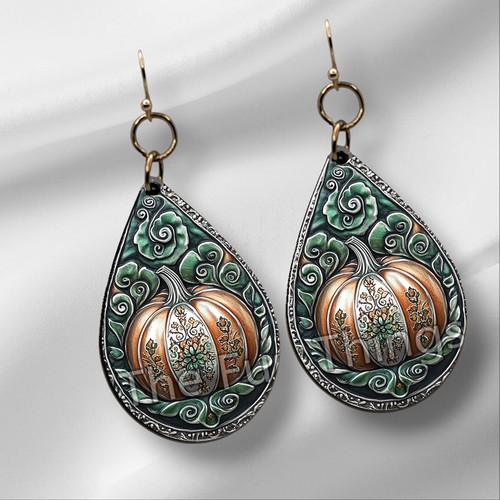 Orecchini autunno zucca stile - orecchini,