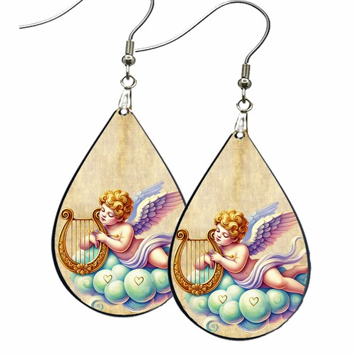Orecchini vintage arpa cupido - orecchini,